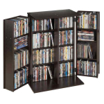 Meediahoiukapp VEVOR KLDS-07, 4 riiulitasandit, ustega, Pruun, 61 &times; 84,6 &times; 36,8 cm