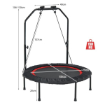 Fitness mini-trampoliin 101x130,5cm, musta/punast v&auml;rvi
