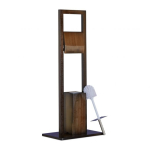 Tualettpaberi hoidik koos harjaga 82x36x21cm, tumepruun/h&otilde;bedane