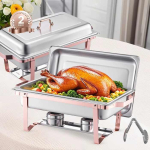 Buffet s&ouml;&ouml;giriistade komplekt, 8 l, 2 panni, roosakuldne