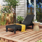 &Otilde;ue lamamistoolide komplekt, 2 tk, 3 asendit, Must, 150 &times; 57 &times; 88 cm