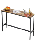 Baarilaud, metallraam, 55x15x39 tolli, pruun ja must