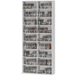 DVD-riiul, 18 sektsiooni, 14 riiulit, Valge, 78,5 &times; 175 &times; 24 cm