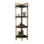 Bambusest vannitoa nurgariiul Relaxdays 10051961_8189, 4 riiulit, 23 &times; 105,5 &times; 23 cm