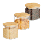 Toiduainete s&auml;ilitusanumad Relaxdays 10043243.0, 3 tk, 600 ml, 10 &times; 10,5 &times; 10 cm