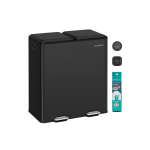 Pr&uuml;gikast SONGMICS LTB743B02, 2 sektsiooni, 2 &times; 30 l, Must, 58,5 &times; 37 &times; 64 cm
