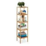 Vannitoa riiul 5 riiuliga 140x34x33cm., helepruun