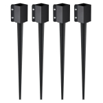 Metallist maandusvaiad aiapostidele, 36x4 cm, 4 tk, mustad
