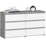 Kummut CL100, 6 sahtliga, halli/valge, 100 &times; 57 &times; 35 cm
