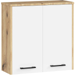 Riputatav vannitoakapp FIN W60 2D, kahe uksega, tammi/valge, 60 &times; 60 &times; 22,5 cm