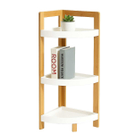 Bambusest vannitoa nurgariiul Relaxdays 10051961_8191, 3 riiulit, 23 &times; 77 &times; 23 cm