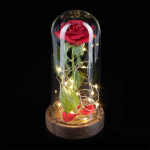 Kunstroos Relaxdays, LED-valgusketiga, Punane, &Oslash; 11 &times; 22 cm