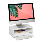 Monitorialus Relaxdays 10050164.0, lahtriga, Valge, 40 &times; 14 &times; 23,5 cm