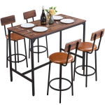 S&ouml;&ouml;gikomplekt VEVOR BTZ-GW-001, 1 laud ja 4 tooli, 120 &times; 91,5 &times; 60 cm