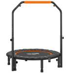 Fitness trampoliin k&auml;epidemega Homcom 102x102x123cm, musta v&auml;rvi