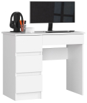 Arvutilaud AKORD A-7 CLP, vasakpoolne, 4 sahtlit, Valge, 90 &times; 77 &times; 50 cm