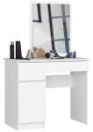 Peegliga tualettlaud AKORD P-2/SL, vasakpoolne, 2 sahtlit, valge, 90 &times; 142 &times; 50 cm