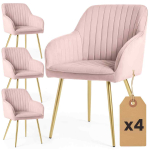 S&ouml;&ouml;gitoolide komplekt FLORENCE, 4 tk, roosa/kuldne, 54,5 &times; 82 &times; 58 cm