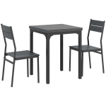 S&ouml;&ouml;gikomplekt, 1 laud ja 2 tooli, Hall/must, 60 &times; 60 &times; 76 cm