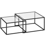 Diivanilaudade komplekt, 2 tk, 75 &times; 75 &times; 42 cm; 65 &times; 65 &times; 36 cm