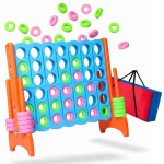 &bdquo;Connect Four&ldquo; m&auml;ng Relaxdays, XXL, kotiga, Sinine/oranž, 120 &times; 110 &times; 55 cm