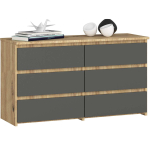 Kummut CL100, 6 sahtliga, hall/pruun, 100 &times; 57 &times; 35 cm