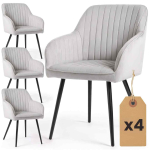 S&ouml;&ouml;gitoolide komplekt FLORENCE, 4 tk, hall/must, 54,5 &times; 82 &times; 58 cm