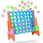 &bdquo;Connect Four&ldquo; m&auml;ng Relaxdays, XXL, kotita, Sinine/oranž, 120 &times; 110 &times; 55 cm
