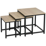 3 diivanilaua komplekt Homcom, helepruun/must
