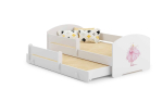 Laste kaheinimesevoodi Luk madratsi ja turvapiirdega 164x85x63 / 145x80x15cm, printsess
