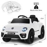 Laste elektriauto 95x56x47cm, valge/musta v&auml;rvi