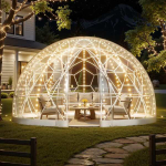 Aknaga aiakuppel-iglu, 3,6x2,2 m, PVC-telk 4&ndash;7 inimesele.