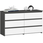 Kummut CL100, 6 sahtliga, hall/valge, 100 &times; 57 &times; 35 cm