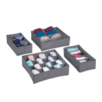 Hoiukastid Relaxdays 10031568_709, 4-osaline komplekt, 32 &times; 32 &times; 9 cm