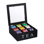 Teekarp Relaxdays 10047497.0, 9 lahtrit, Valge/must, 23,5 &times; 9 &times; 23,5 cm