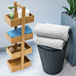 Vannitoa riiul 4 riiuliga 75x25x15cm., helepruun