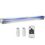 Basseini juga vihmaveerenn 120x11,5x8 cm, roostevabast terasest, LED-valgusti ja puldiga