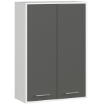 Seinale riputatav vannitoakapp FIN W64 H934 2D, 2 ust, valge/hall, 64 &times; 94 &times; 30 cm