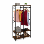 Avatud riidekapp Relaxdays, 3 riiulit, Pruun/must, 94,5 &times; 180 &times; 40 cm