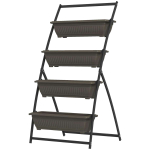 Lillepostament Outsunny 76x79x162cm., pruun/must