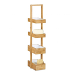 Vannitoa riiul 4 korviga 88,5x25,5x18,5cm, helepruun/valge