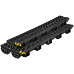 Kaeviku drenaažis&uuml;steem plastmassist restiga, 145x79 mm, HDPE, must, 3 tk.