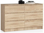 Kummut K140, 6 sahtlit, pruun, 138 &times; 77 &times; 40 cm