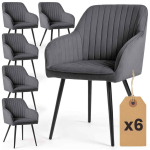 S&ouml;&ouml;gitoolid FLORENCE, 6 tk, hall/must, 54,5 &times; 82 &times; 58 cm