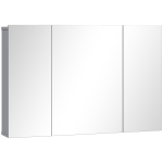 Seinale kinnitatav peegliga vannitoakapp, 3 ust, Hall, 90 &times; 60 &times; 15 cm
