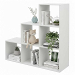 Vabalt seisev riiul Relaxdays, 6 avatud lahtrit, Valge, 97,5 &times; 97,5 &times; 29 cm