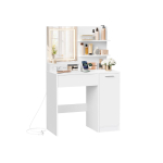 Tualettlaud VASAGLE Kailyn RDT138W01, LED-peegliga, 40 &times; 80 &times; 132 cm
