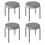 Homcom 4 s&ouml;&ouml;gitoa tooli komplekt 41,5x41,5x46cm, hall/tumehall v&auml;rv