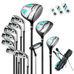 Komplekt 14 golfikepiga ja kottidega, erinevates v&auml;rvitoonides