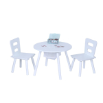 Laste m&ouml;&ouml;blikomplekt Relaxdays, 3 osa, laud ja 2 tooli, Valge, 59,5 &times; 44 &times; 59,5 cm